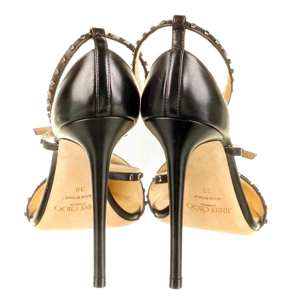 Jimmy Choo TIFF85 Studded Stiletto Sandals With Pointed Toes